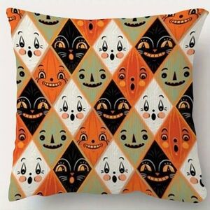 New Ghost, Black Cat & Jack O Lantern Halloween Decorative Pillow Cover